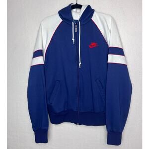 Nike Vintage Blue Tag Track Suit Blue White Red Size Large Zip Up Hoodie Pants